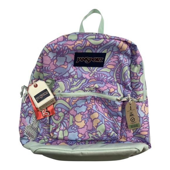 Jansport Handbags - JanSport Cross Town Plus Laptop Backpack Fluid Floral Pastel Lilac IMPERFECTION
